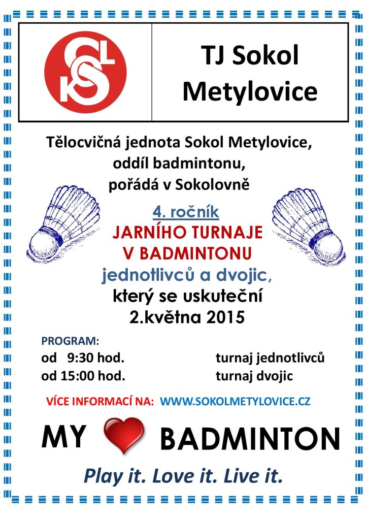 Badminton pozvánka 2.5.2015